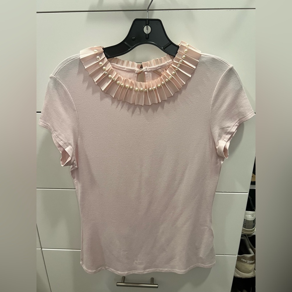 Ted Baker Pink Cap Sleeve Embellished Blouse